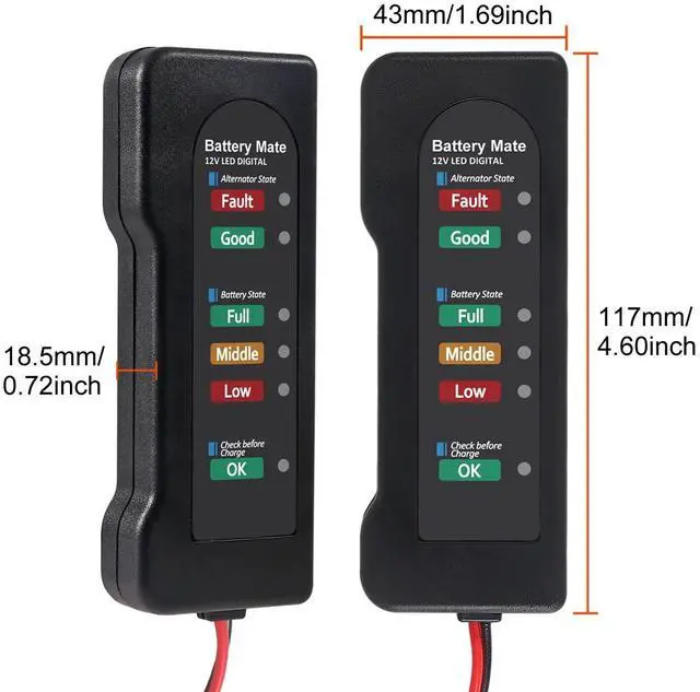 Alt view image 3 of 6 - 12V car battery tester, Alternator Tester Automotive,Battery Checker, Analyzer to Check alternator & Battery Charging System