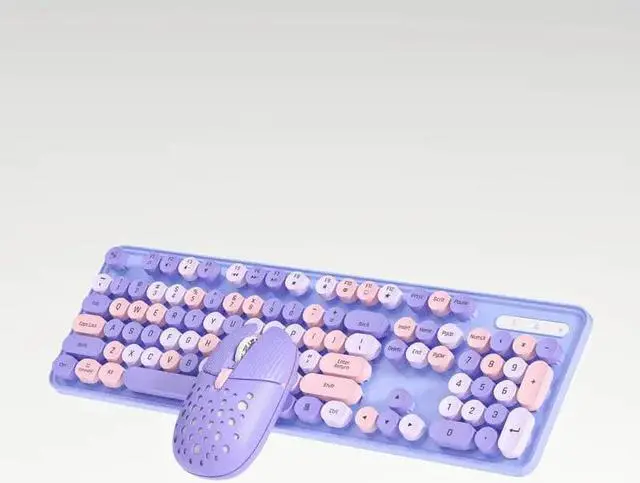 Main image of Aessdcan Wireless Mouse And Wireless Keyboard Combination Set, Long Battery Life, 104 Keys, Beautiful Colorful And Lovely Laptop Lavender 2.4G Wireless Mouse Wireless Keyboard Purple
