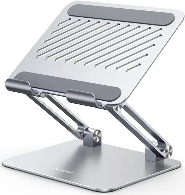Main image of UGREEN Tablet Stand Holder for Desk Dual Rod Support Aluminum Desktop Tablet Holder Adjustable Foldable Dock Multi-Angle Riser Compatible with ipad pro 12.9, 9.7, 10.5, ipad air Mini 4 3 2 Silver