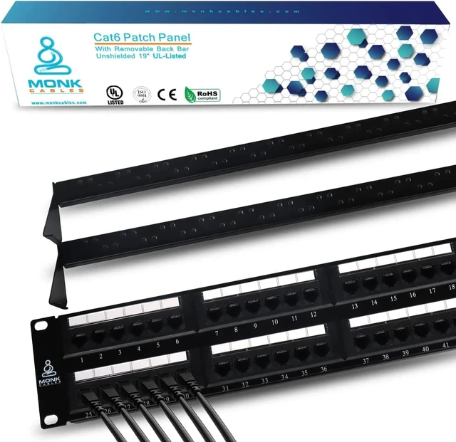 Refurbished: CAT6 Patch Panel UL Listed | 48 Port Punch Down 10GB ...