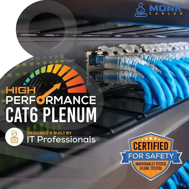 Alt view image 5 of 6 - CAT6 Plenum (CMP) 1000ft Bulk Ethernet Cable | 100% Pure Solid Bare Copper | 550MHz, 23AWG, 4Pair UTP 10GB Internet Cable Yellow