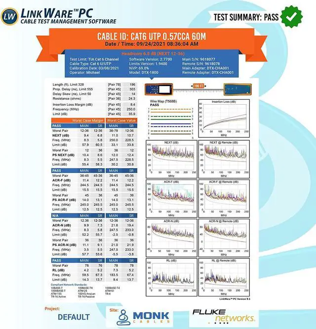 Alt view image 3 of 6 - Monk Cable CAT6 Plenum Cable | Solid Internet Wire | CMP Plenum Rated | 23AWG 550MHz UTP | Network Ethernet Cable Bulk Blue 985ft Black