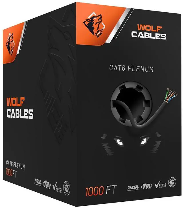 Main image of CAT6 Plenum Cable 1000ft UTP 23AWG 550MHz Bulk DSX-8000 High Certified Performance Black