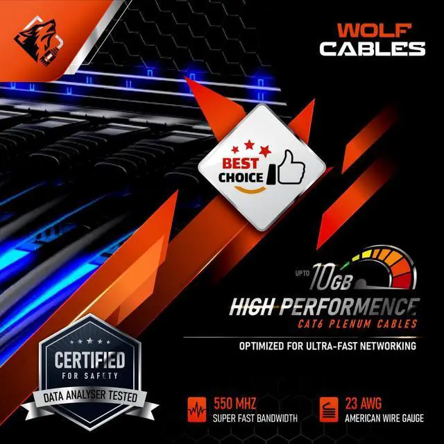 Alt view image 4 of 7 - CAT6 Plenum Cable 1000ft UTP 23AWG 550MHz Bulk DSX-8000 High Certified Performance Black