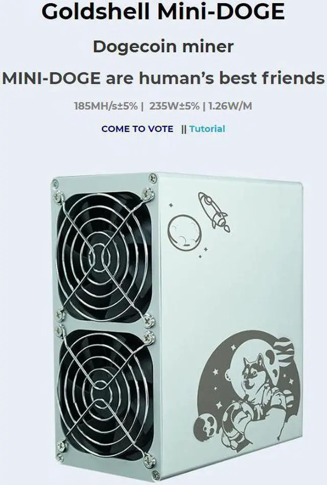 Alt view image 2 of 4 - Goldshell ASIC miner In Stock  New Goldshell Mini Doge 185M 235W Silent Miner LTC Miner Mining Doge Coin NO PSU Option
