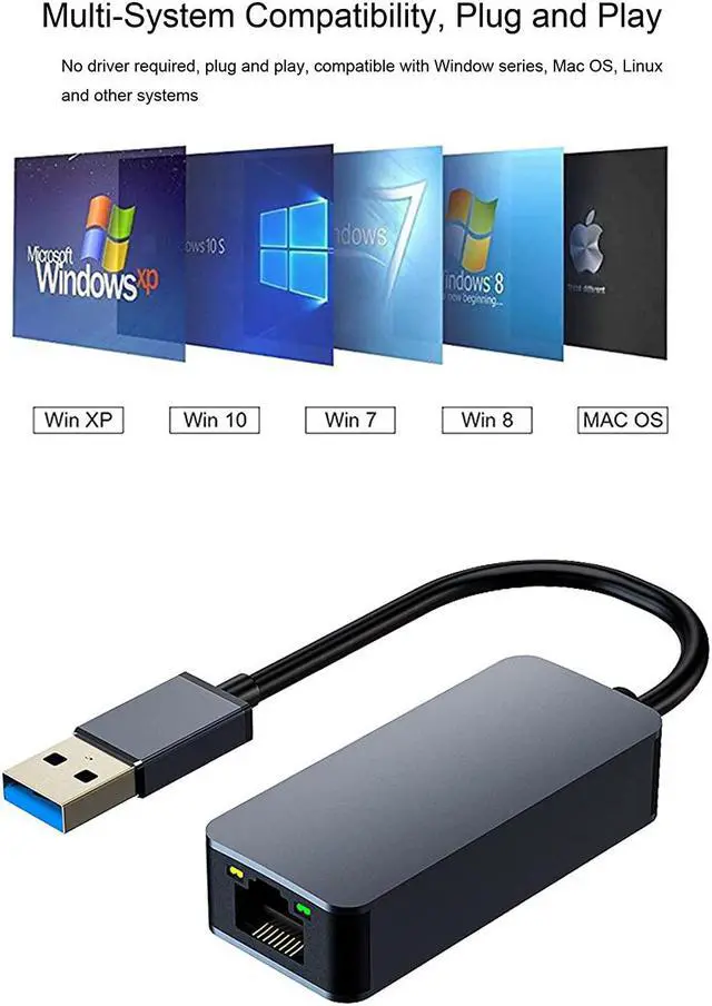 Alt view image 6 of 7 - USB Type C 3.1 to 2.5G Gigabit Ethernet Network Adapter USB Type C to 2.5 Gigabit Network RJ45 LAN 2.5Gbps Converter Compatible for MacBook Air/Pro iPad HP Surface Dell Windows (Type-C 3.1 Interface)