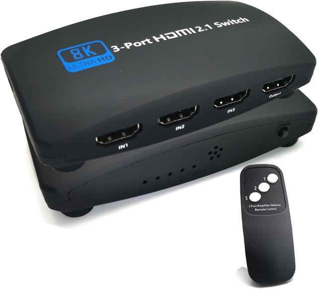 3-Port HDMI Switch 3x1 Switcher Selector Splitter 4K 1080P HDMI 2.0 +  Remote