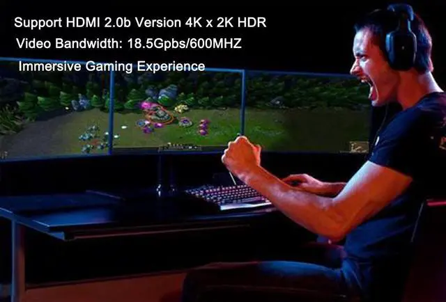 Alt view image 6 of 7 - HDMI Switch 4K@60Hz HDMI Splitter,HDMI 2.0 Switcher 3 in 1 Out,HDMI Switch with IR Remote Control,Support HDCP 2.2 4K@60Hz HDR 3D HD1080P,for PS5 PS4 Xbox Blu-Ray Player Roku HDTV Fire Stick Switch