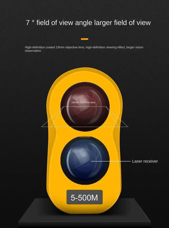 Alt view image 6 of 7 - Laser Range Finder Telescope,546.8 Yards Farther,6 Times Magnification Laser Range Finder for Shooting,Hunting and Golf with Ranging,Speed,Flagpole Lock,Fog Measurement,Angle measurement,IP54 Waterpro