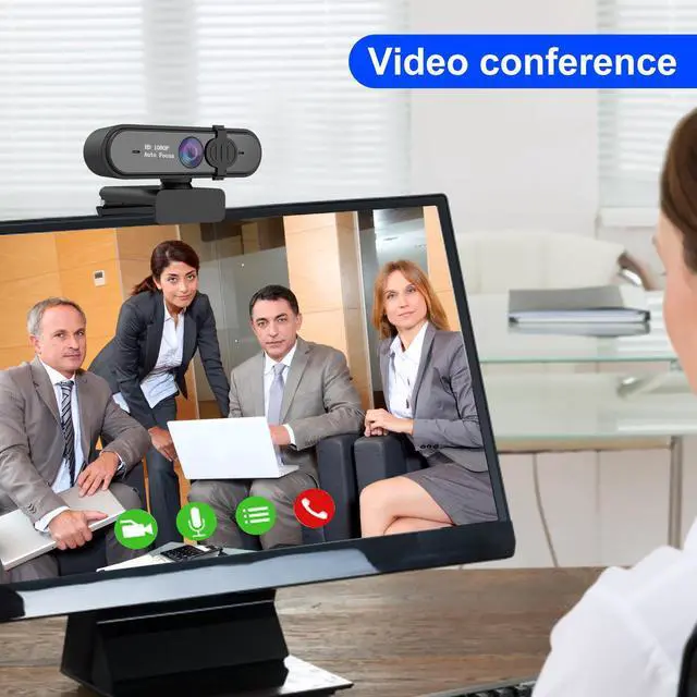 Alt view image 6 of 7 - Web Camera Full HD 1080P/30FPS Webcam Live Streaming Camera with Noise Reduction Microphone,Autofocus & Privacy Cover,Highest Resolution 1920X1080,95-Degree FOV,2MP Camera for Zoom/Skype/Teams,Confere