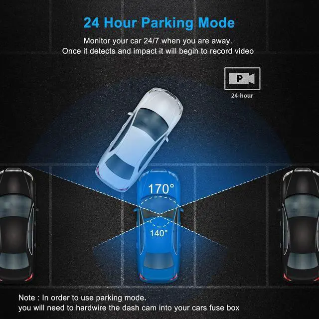 Alt view image 6 of 7 - Real 4K 5G WiFi Dual Dash Cam with WiFi GPS,2160P Car Camera with Free App,UHD 4K+1080P Driving recorder,1.5 Inch Car Dash Camera,24/7 Parking Mode,Night Vision,Motion Detection,Gravity sensor,Loop Re