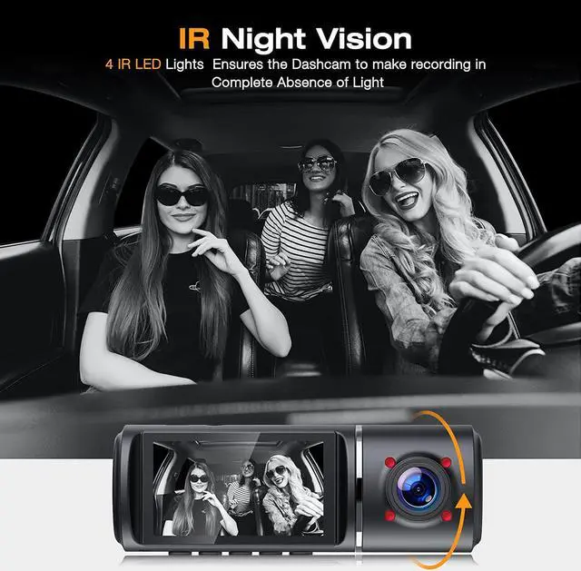 Alt view image 5 of 7 - Real 4K 5G WiFi Dual Dash Cam with WiFi GPS,2160P Car Camera with Free App,UHD 4K+1080P Driving recorder,1.5 Inch Car Dash Camera,24/7 Parking Mode,Night Vision,Motion Detection,Gravity sensor,Loop Re