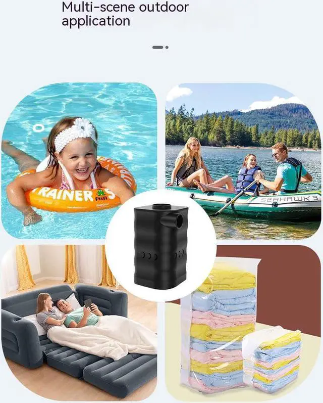 Alt view image 7 of 7 - 2 In 1 Electric Air Pump,Multifunctional Vacuum Air Pump+Cordless Electric Air Pump Mini Inflator Pump,6000mAh Rechargeable Battery with 3 Air Nozzles,Perfect for Air Mattress Bed,Swimming Pool Floats
