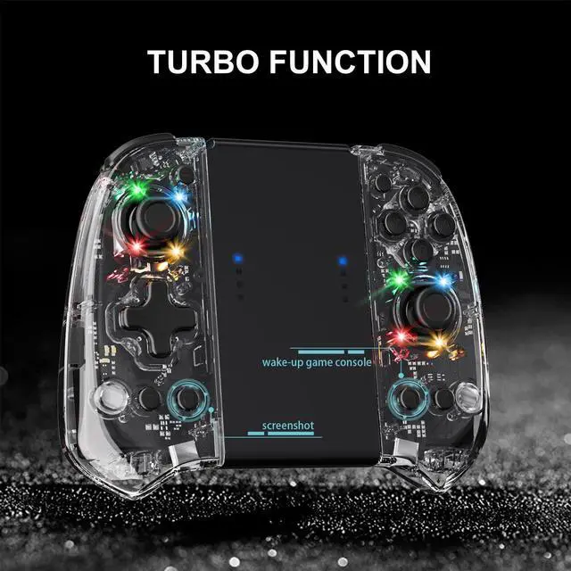 Alt view image 4 of 7 - Joypad Controller for Nintendo Switch,Wireless Joy Con Replacement Switch Controller 8 Colors Adjustable RGB LED Joypad Controller with Color Light Wake-up/Turbo/Dual Shock/Vibration/Glare Gamepad Joy