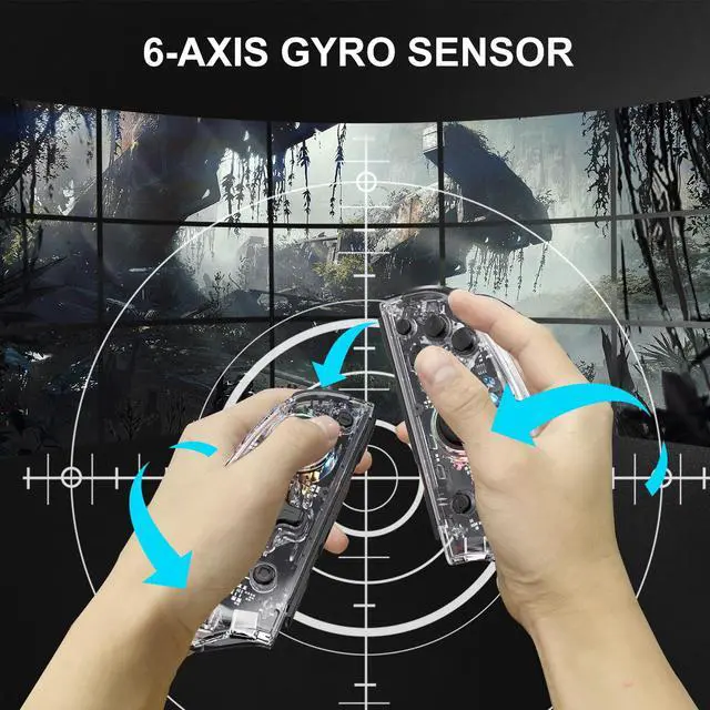 Alt view image 5 of 7 - Joypad Controller for Nintendo Switch,Wireless Joy Con Replacement Switch Controller 8 Colors Adjustable RGB LED Joypad Controller with Color Light Wake-up/Turbo/Dual Shock/Vibration/Glare Gamepad Joy