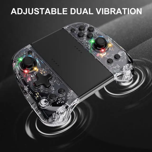 Alt view image 6 of 7 - Joypad Controller for Nintendo Switch,Wireless Joy Con Replacement Switch Controller 8 Colors Adjustable RGB LED Joypad Controller with Color Light Wake-up/Turbo/Dual Shock/Vibration/Glare Gamepad Joy