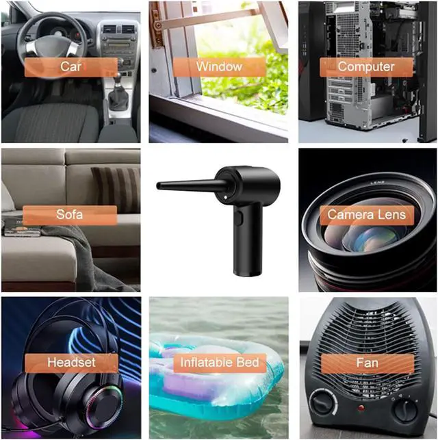 Alt view image 5 of 7 - Compressed Air Duster 51000RPM Strongest Compressed Air Blower,Cordless Air Can Duster,6KPa Airflow Electric Blower,3-Gears Speed,6000mAh Battery,70W for Computer Keyboard Electronics Cleaning,Reusabl