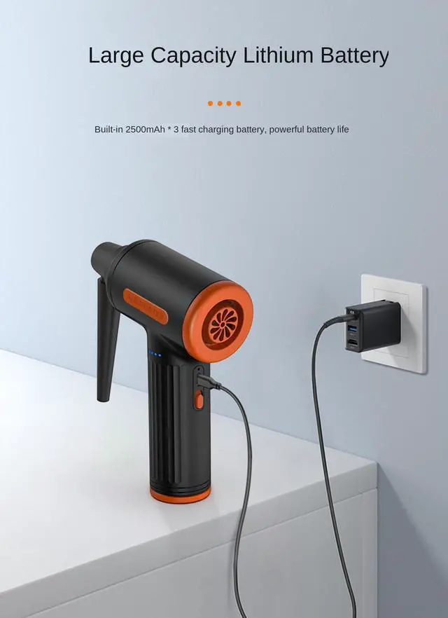 Alt view image 4 of 7 - Compressed Air Duster 90000RPM Strongest Compressed Air Blower,Cordless Air Can Duster,11KPa Airflow Electric Blower,3-Gears Speed,7500mAh Battery,90W for Computer Keyboard Electronics Cleaning,Reusab