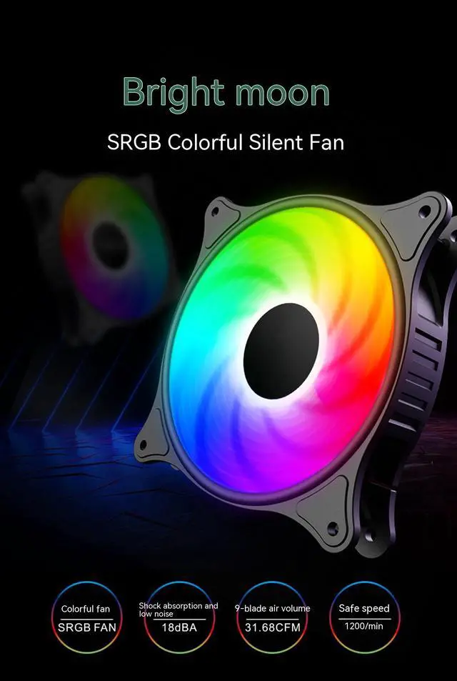 Alt view image 7 of 7 - Computer Case Gaming PC Case ATX Mid-Tower Tempered Glass Side Panel Computer Chassis Desktop Case Support ATX,Micro-ATX,ITX,Pre-Installed 6 PCS 120mm SRGB Fans,Front Side Mesh Intakes,7+3 Expansion