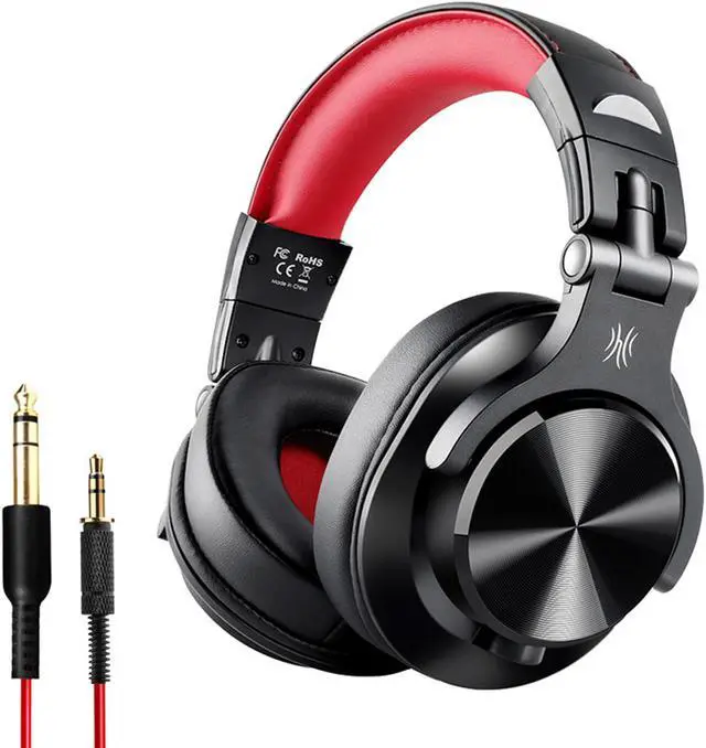 Main image of Wireless On-Ear Headphones Bluetooth 5.0 Noise Cancelling Streaming Headphones Support Wired 3.5mm/6.35mm Connection,Powerful Bass,360 ° Surround Sound,50H Playtime,Earmuff 90 ° Rotation,Great Red