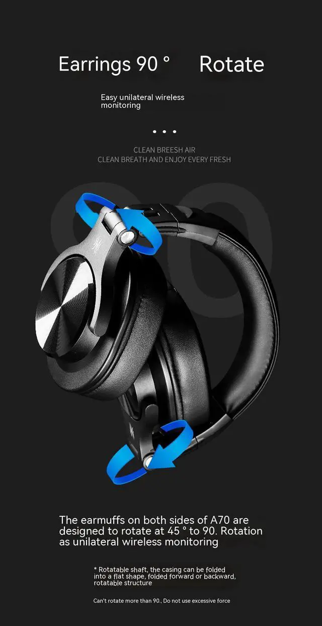 Alt view image 6 of 7 - Wireless On-Ear Headphones Bluetooth 5.0 Noise Cancelling Streaming Headphones Support Wired 3.5mm/6.35mm Connection,Powerful Bass,360 ° Surround Sound,50H Playtime,Earmuff 90 ° Rotation,Great Red