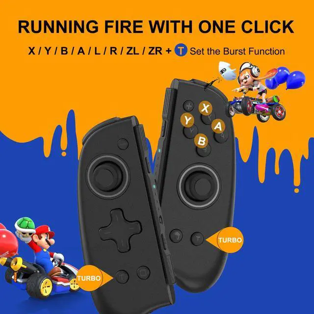Alt view image 4 of 7 - Joypad Controller for Nintendo Switch,Wireless Joy Con Replacement Switch Controller 8 Colors Adjustable RGB LED Joypad Controller with Color Light Wake-up/Turbo/Dual Shock/Vibration/Glare Gamepad Joy
