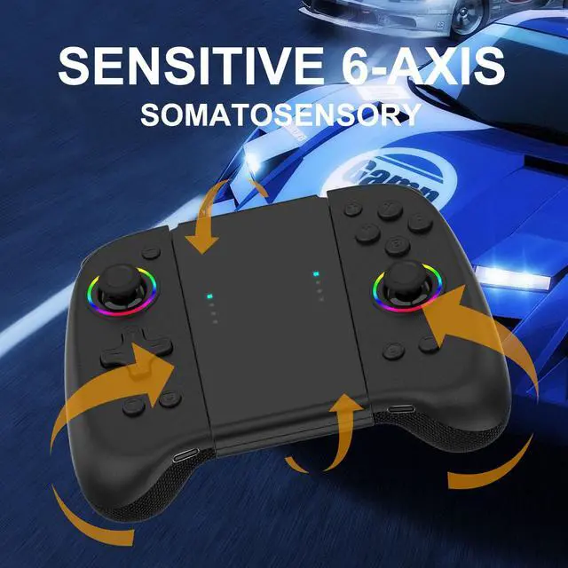 Alt view image 5 of 7 - Joypad Controller for Nintendo Switch,Wireless Joy Con Replacement Switch Controller 8 Colors Adjustable RGB LED Joypad Controller with Color Light Wake-up/Turbo/Dual Shock/Vibration/Glare Gamepad Joy