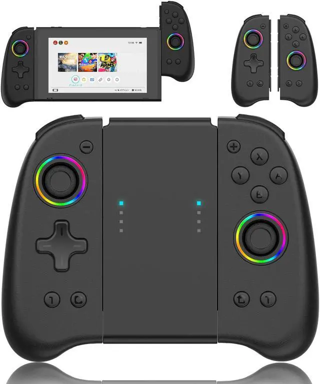 Alt view image 7 of 7 - Joypad Controller for Nintendo Switch,Wireless Joy Con Replacement Switch Controller 8 Colors Adjustable RGB LED Joypad Controller with Color Light Wake-up/Turbo/Dual Shock/Vibration/Glare Gamepad Joy
