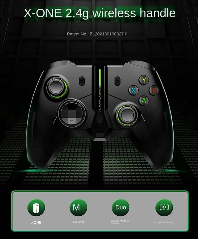 Alt view image 2 of 7 - Wireless Gaming Controller for Xbox One/One X/One S/One Series S/One Series X/PS3/PC/PC360,2.4G Wireless Controller PC Controller with Turbo,Dual Shock Vibration,6-Axis,Gaming Joystick Gamepad,RGB LED