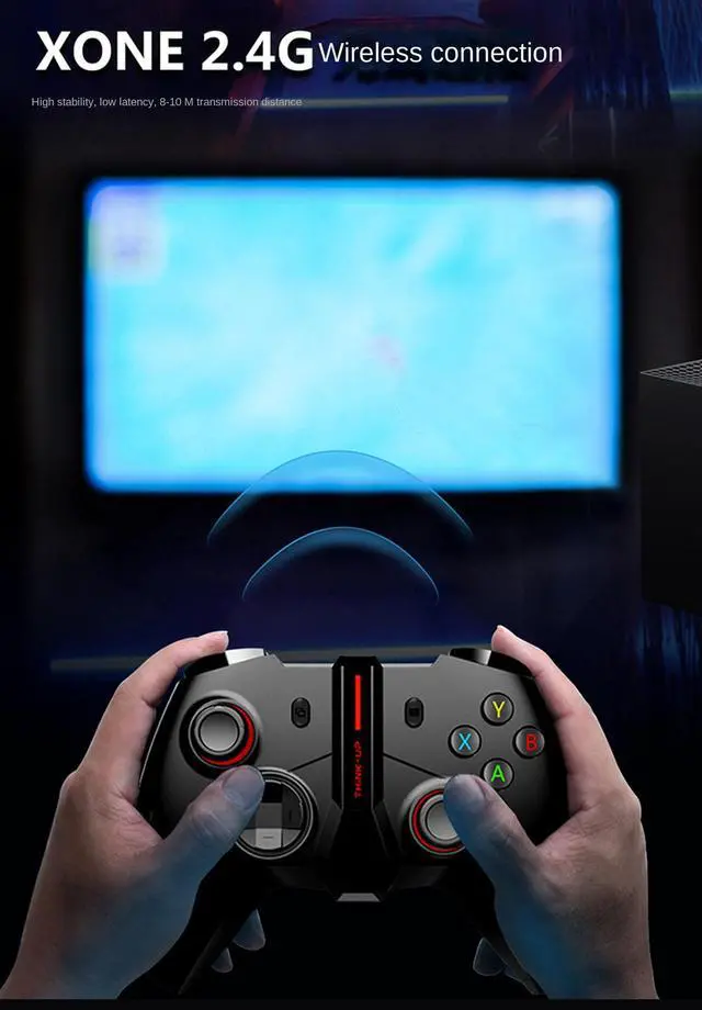 Alt view image 4 of 7 - Wireless Gaming Controller for Xbox One/One X/One S/One Series S/One Series X/PS3/PC/PC360,2.4G Wireless Controller PC Controller with Turbo,Dual Shock Vibration,6-Axis,Gaming Joystick Gamepad,RGB LED