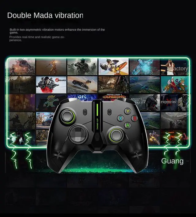 Alt view image 5 of 7 - Wireless Gaming Controller for Xbox One/One X/One S/One Series S/One Series X/PS3/PC/PC360,2.4G Wireless Controller PC Controller with Turbo,Dual Shock Vibration,6-Axis,Gaming Joystick Gamepad,RGB LED