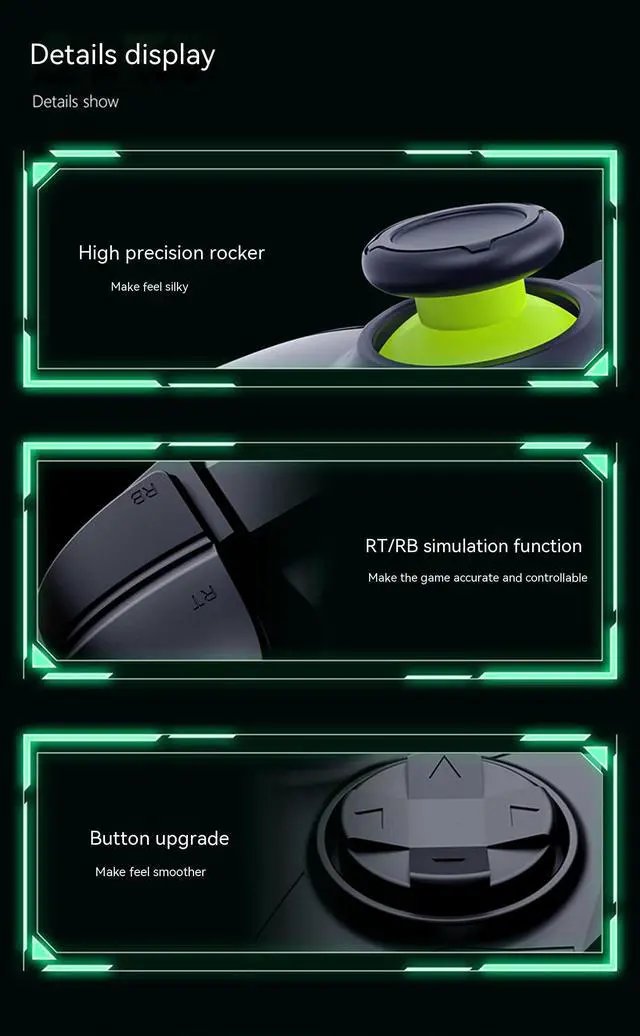 Alt view image 7 of 7 - Wireless Gaming Controller for Xbox One/One X/One S/One Series S/One Series X/PS3/PC/PC360,2.4G Wireless Controller PC Controller with Turbo,Dual Shock Vibration,6-Axis,Gaming Joystick Gamepad,RGB LED