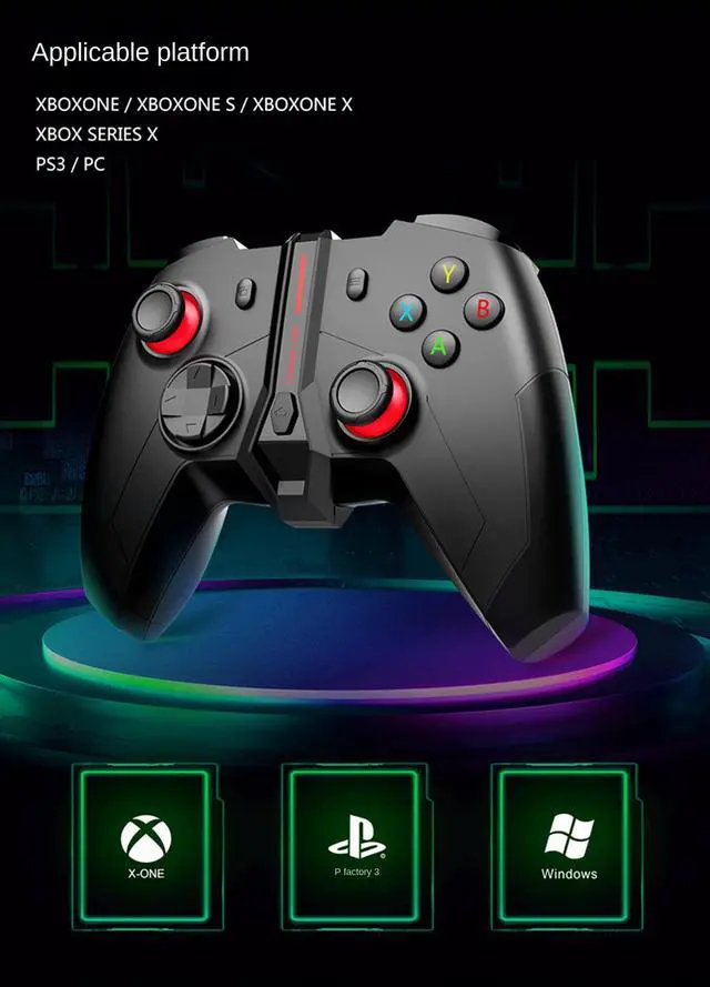 Alt view image 3 of 7 - Wireless Gaming Controller for Xbox One/One X/One S/One Series S/One Series X/PS3/PC/PC360,2.4G Wireless Controller PC Controller with Turbo,Dual Shock Vibration,6-Axis,Gaming Joystick Gamepad,Blue