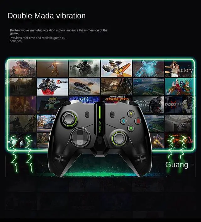 Alt view image 5 of 7 - Wireless Gaming Controller for Xbox One/One X/One S/One Series S/One Series X/PS3/PC/PC360,2.4G Wireless Controller PC Controller with Turbo,Dual Shock Vibration,6-Axis,Gaming Joystick Gamepad,Blue