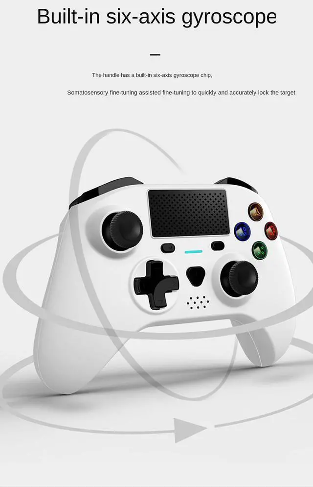 Alt view image 6 of 7 - Wireless Gaming Controller for PS4/Playstation 4/PC Windows 10/8/7,PS4 Gamepad Joystick,Wireless Bluetooth Controller PC Controller with Touch Pad,Dual Shock Vibration,6-Axis Gyroscope,Audio White