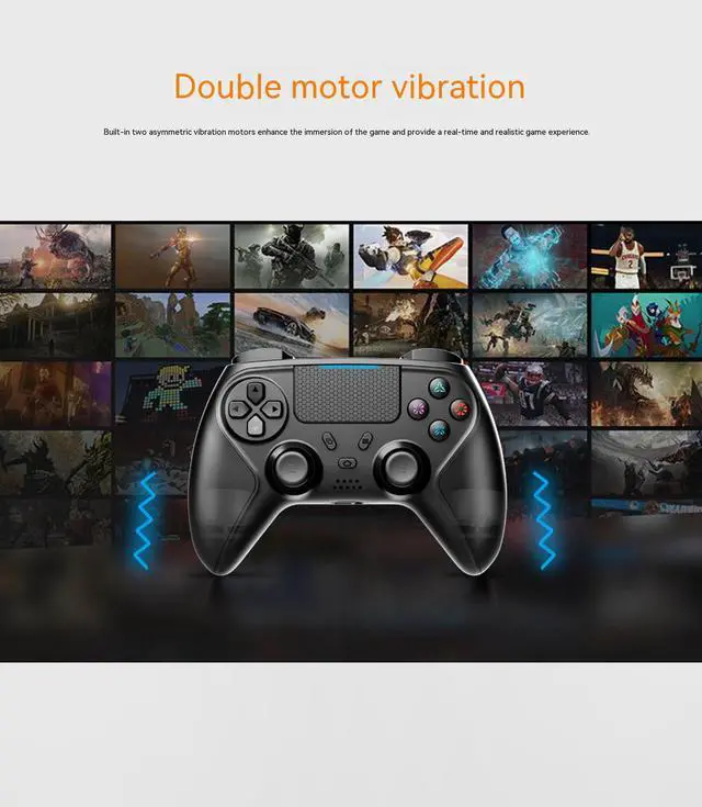 Alt view image 5 of 7 - Wireless Gaming Controller for PS4/Playstation 4/IOS13/Android/PC D-Input,PS4 Gamepad Joystick,Wireless Bluetooth Controller PC Controller with Capacitive Touch Pad,Dual Shock Vibration,6-Axis Gyrosco