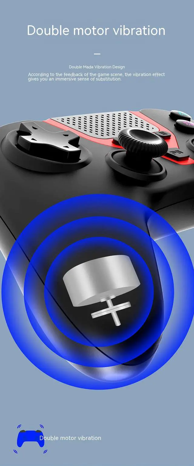 Alt view image 5 of 7 - Wireless Gaming Controller for PS4/Playstation 4/PC Windows 10/8/7,PS4 Gamepad Joystick,Wireless Bluetooth Controller PC Controller with Touch Pad,Dual Shock Vibration,6-Axis Gyroscope,AudioBlack/Blue