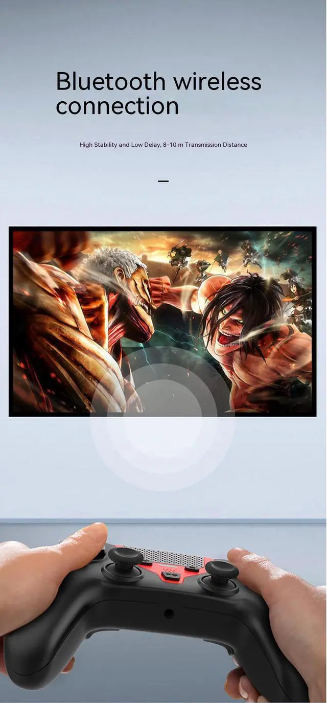 Alt view image 4 of 7 - Wireless Gaming Controller for PS4/Playstation 4/PC Windows 10/8/7,PS4 Gamepad Joystick,Wireless Bluetooth Controller PC Controller with Touch Pad,Dual Shock Vibration,6-Axis Gyroscope,Audio Red