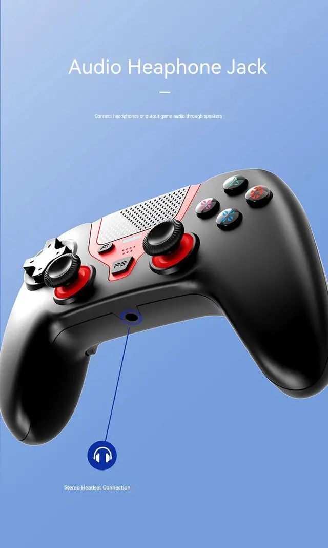 Alt view image 7 of 7 - Wireless Gaming Controller for PS4/Playstation 4/PC Windows 10/8/7,PS4 Gamepad Joystick,Wireless Bluetooth Controller PC Controller with Touch Pad,Dual Shock Vibration,6-Axis Gyroscope,Audio Red