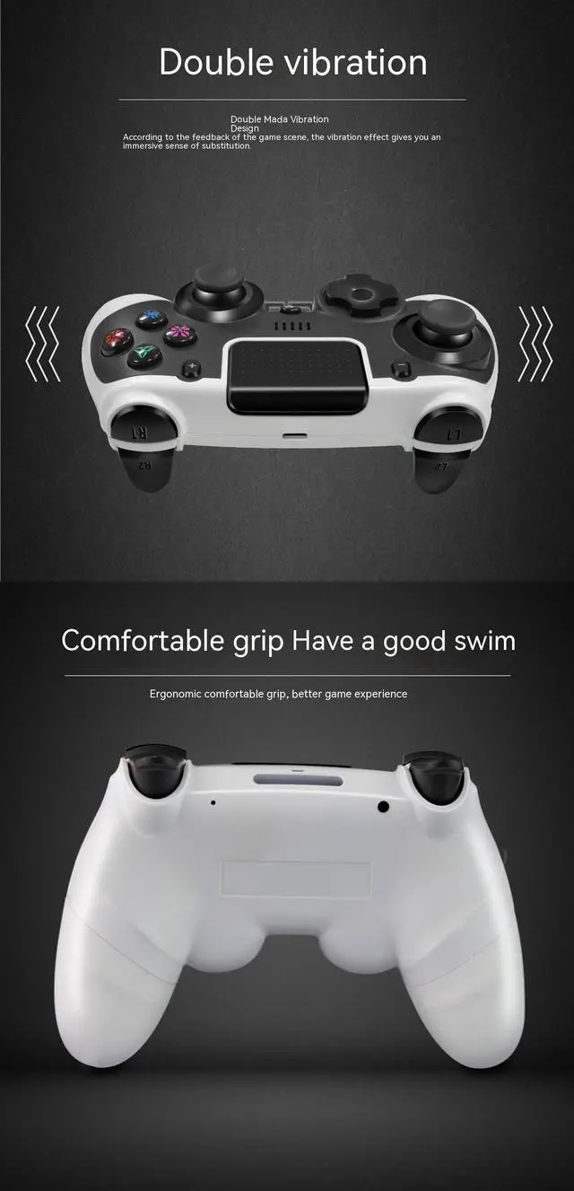 Alt view image 6 of 7 - Wireless Gaming Controller for PS4/Playstation 4/Nintendo Switch/IOS13/Android,PS4 Gamepad Joystick,Switch Joystick Wireless Bluetooth Controller Switch Controller with Touch Pad,Turbo,Dual Motor Red