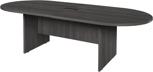 Main image of Regency Legacy 8 ft Racetrack Conference Table with Charging Port- Ash Grey