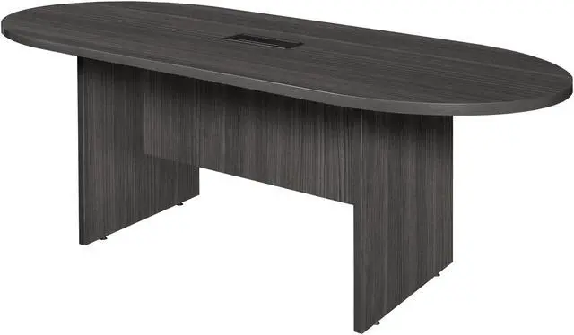 Main image of Regency Legacy 6 ft Racetrack Conference Table with Charging Port- Ash Grey