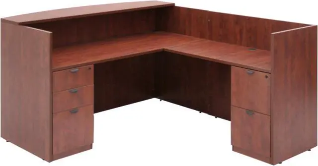 Main image of Regency Legacy Reception Desk with Full Pedestal File Cabinet- Cherry