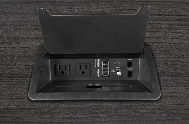 Alt view image 3 of 4 - Regency Legacy 6 ft Racetrack Conference Table with Charging Port- Ash Grey