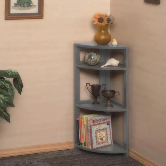 Alt view image 4 of 9 - Flip Flop 34" High Corner Folding Bookcase- Grey