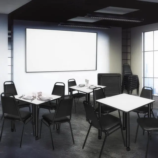 Alt view image 2 of 5 - Regency Kee Post Table Leg with Casters (Set of 4)- Black