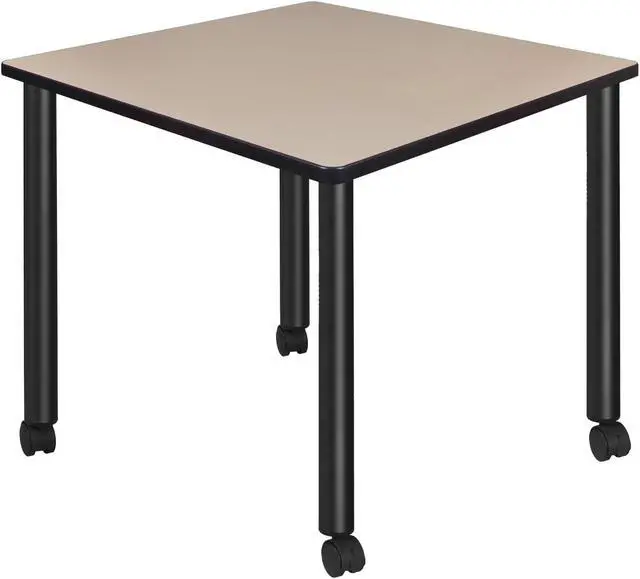 Alt view image 5 of 5 - Regency Kee Post Table Leg with Casters (Set of 4)- Black