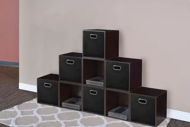 Alt view image 5 of 10 - Niche Cubo Set of 6 Foldable Fabric Storage Bins- Black