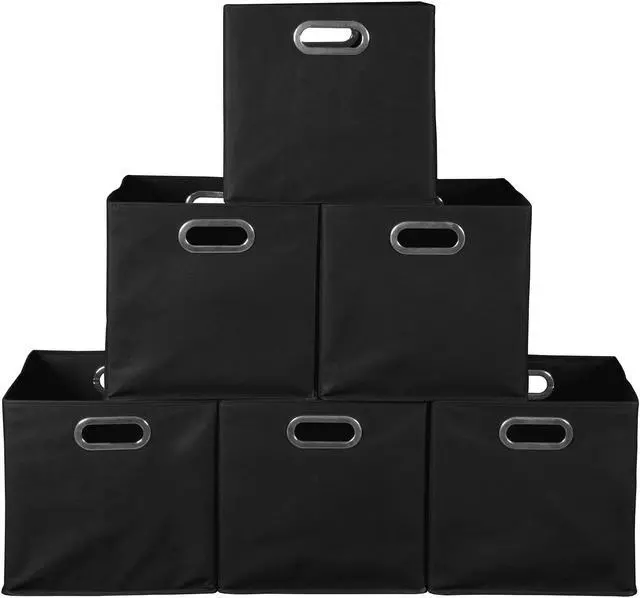 Alt view image 7 of 10 - Niche Cubo Set of 6 Foldable Fabric Storage Bins- Black