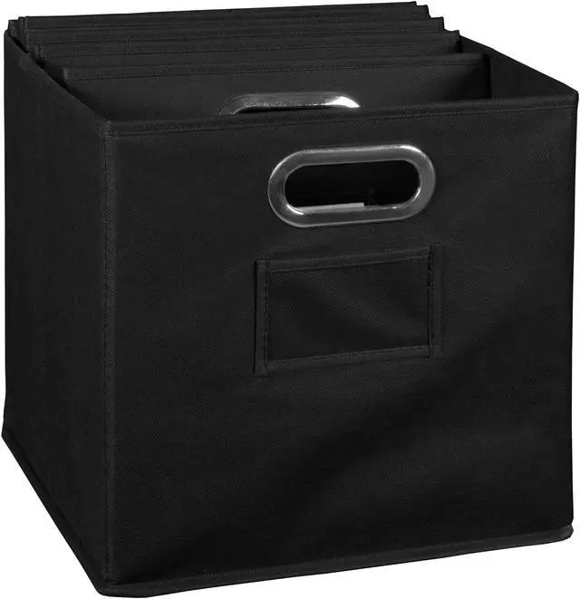 Alt view image 8 of 10 - Niche Cubo Set of 6 Foldable Fabric Storage Bins- Black